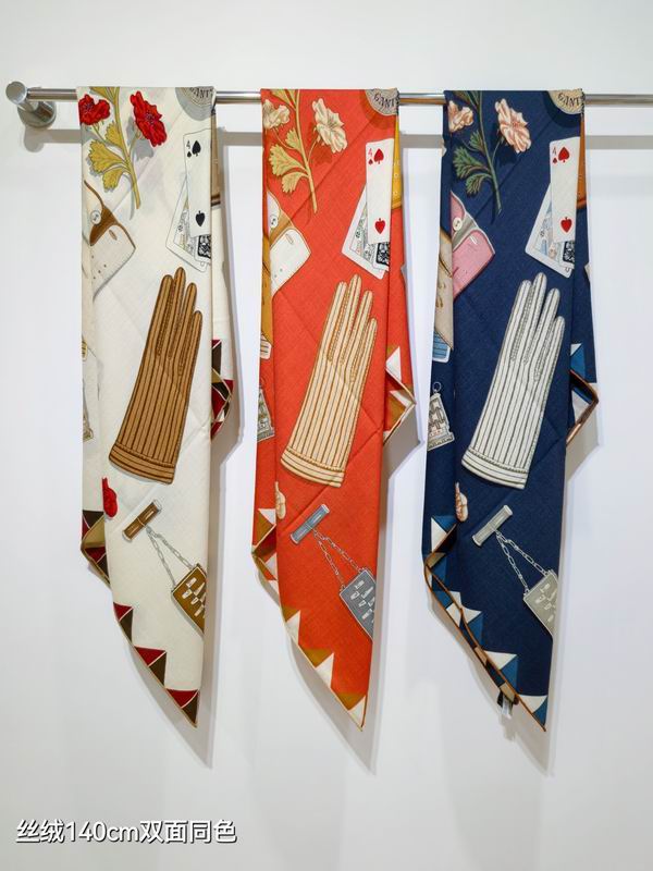 Hermes scarf 140X140cm 70%羊绒 30%真丝 E090607